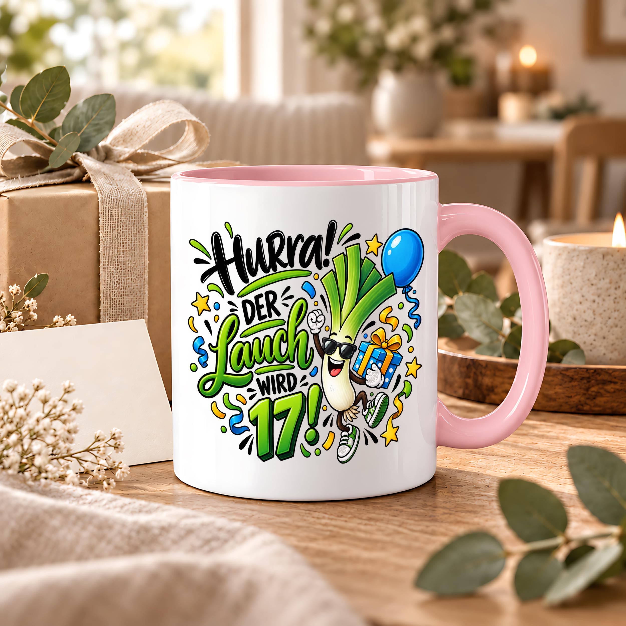 Herzbotschaft Tasse 17. Geburtstag – Kaffeetasse Geschenk für Jungen Mann