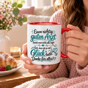 Herzbotschaft Tasse Kaffeetasse für Ärzte - Danke Geschenk für guten Arzt