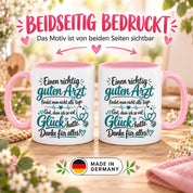 Herzbotschaft Tasse Kaffeetasse für Ärzte - Danke Geschenk für guten Arzt