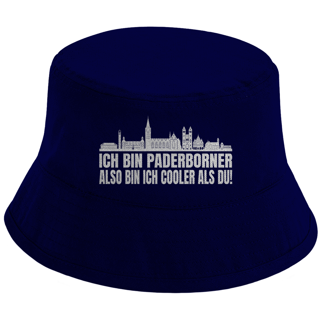 Bucket Hat mit Motiv | Ich bin Paderborner also bin ich cooler als du! | Mallorca Hut für Feiern und Partys Sommerhut