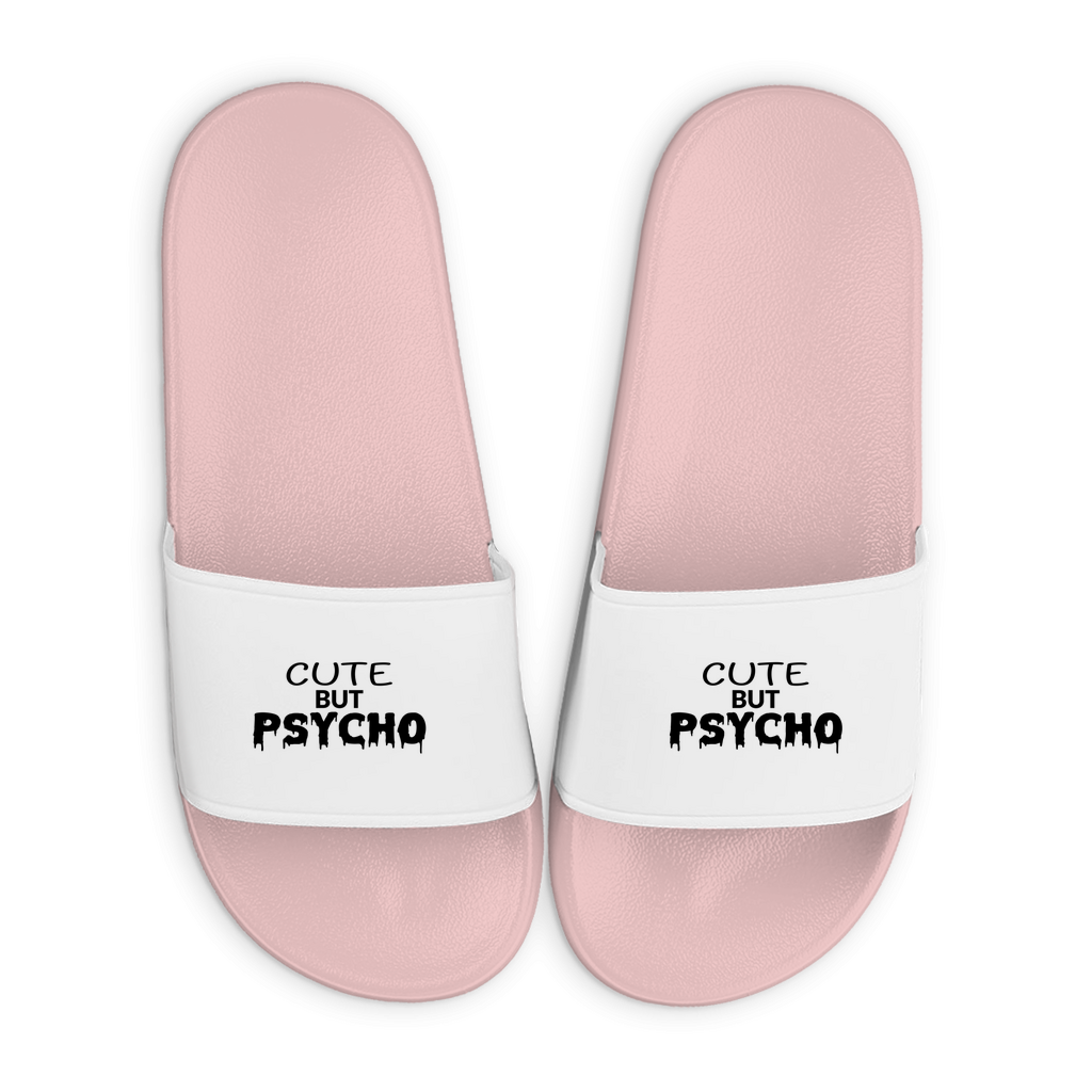Badelatschen mit Motiv | Cute but Psycho | lustige Badesandalen in vielen Größen und Farben
