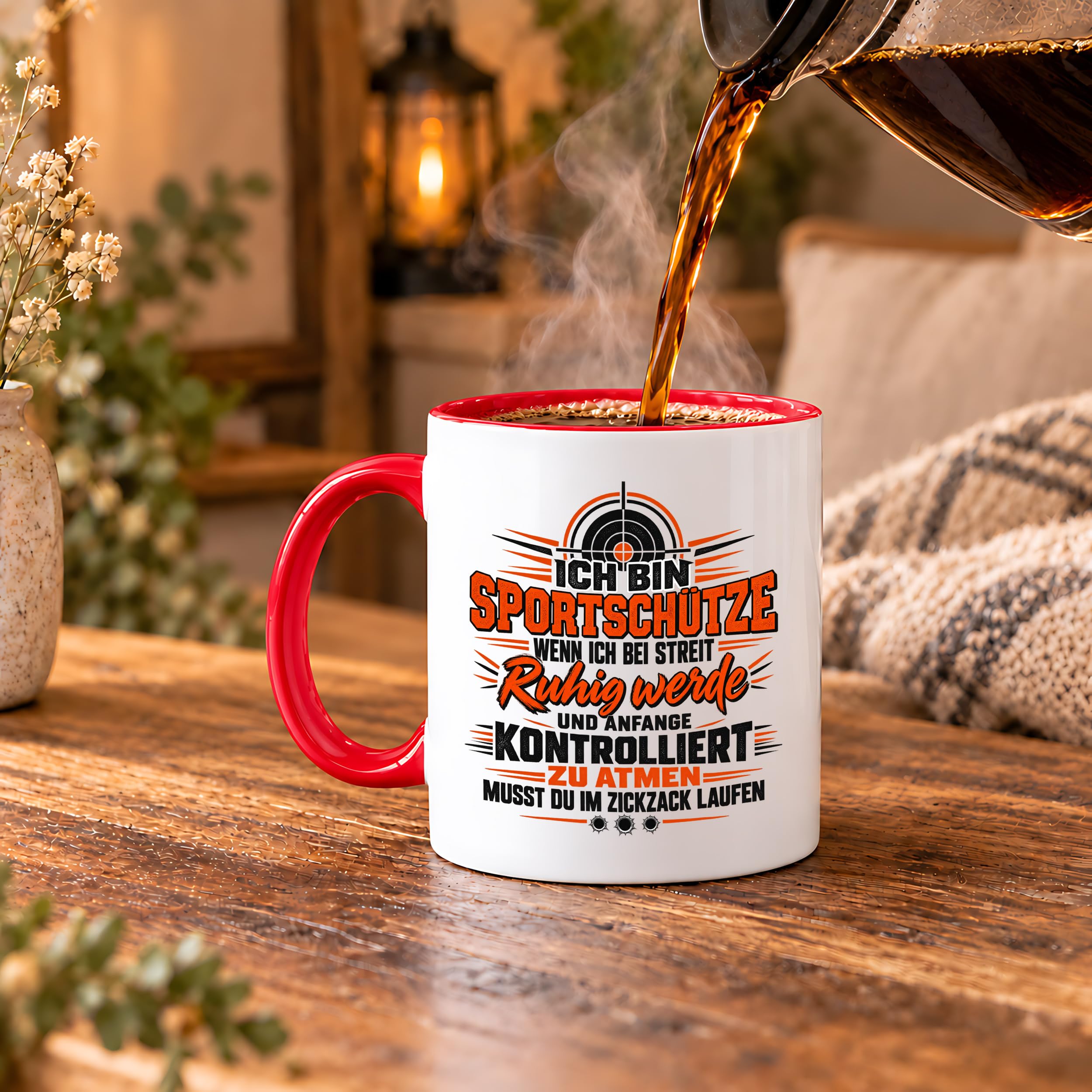 Herzbotschaft Tasse Sportschütze Geschenk Kaffeetasse Schützenverein