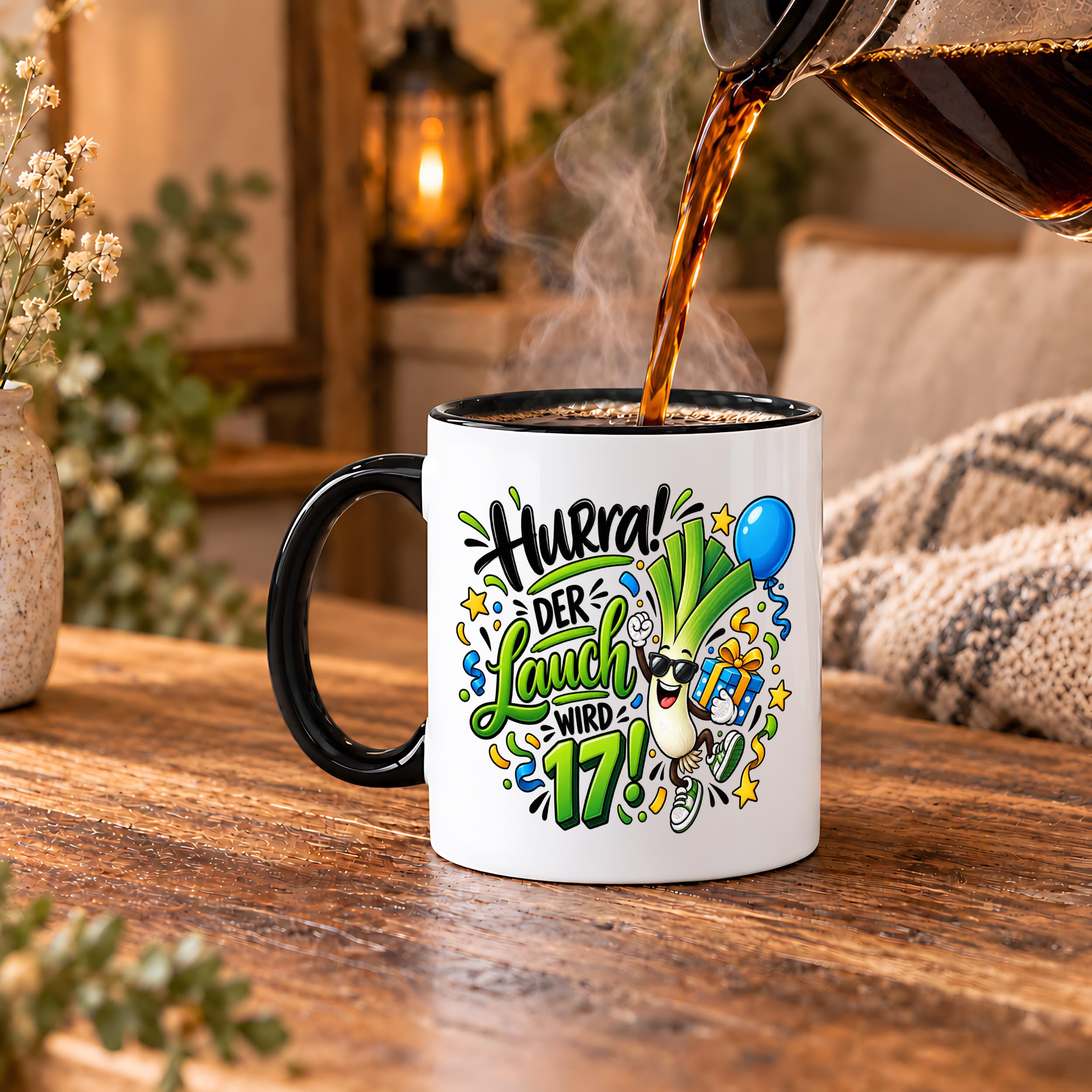 Herzbotschaft Tasse 17. Geburtstag – Kaffeetasse Geschenk für Jungen Mann
