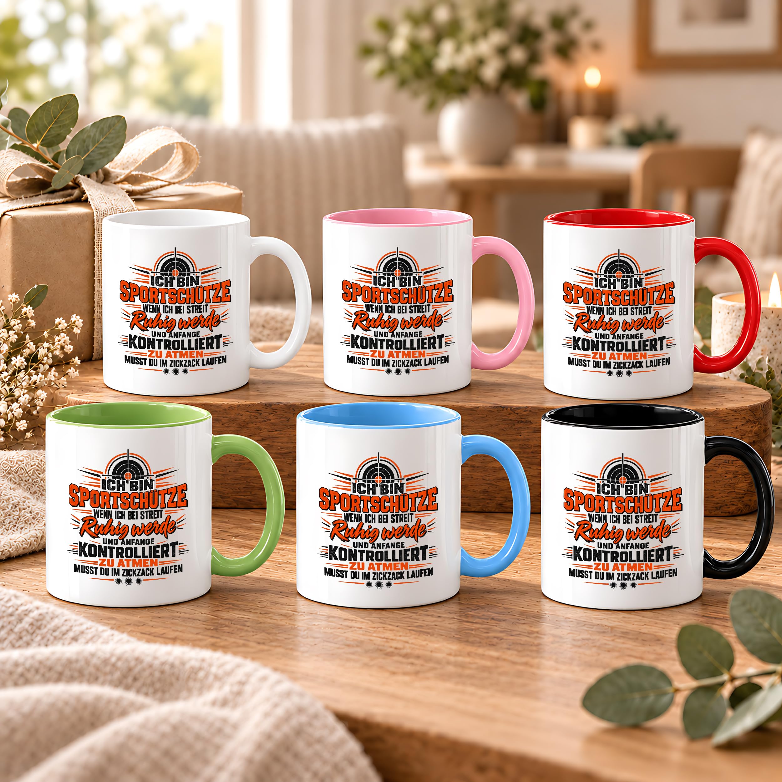 Herzbotschaft Tasse Sportschütze Geschenk Kaffeetasse Schützenverein