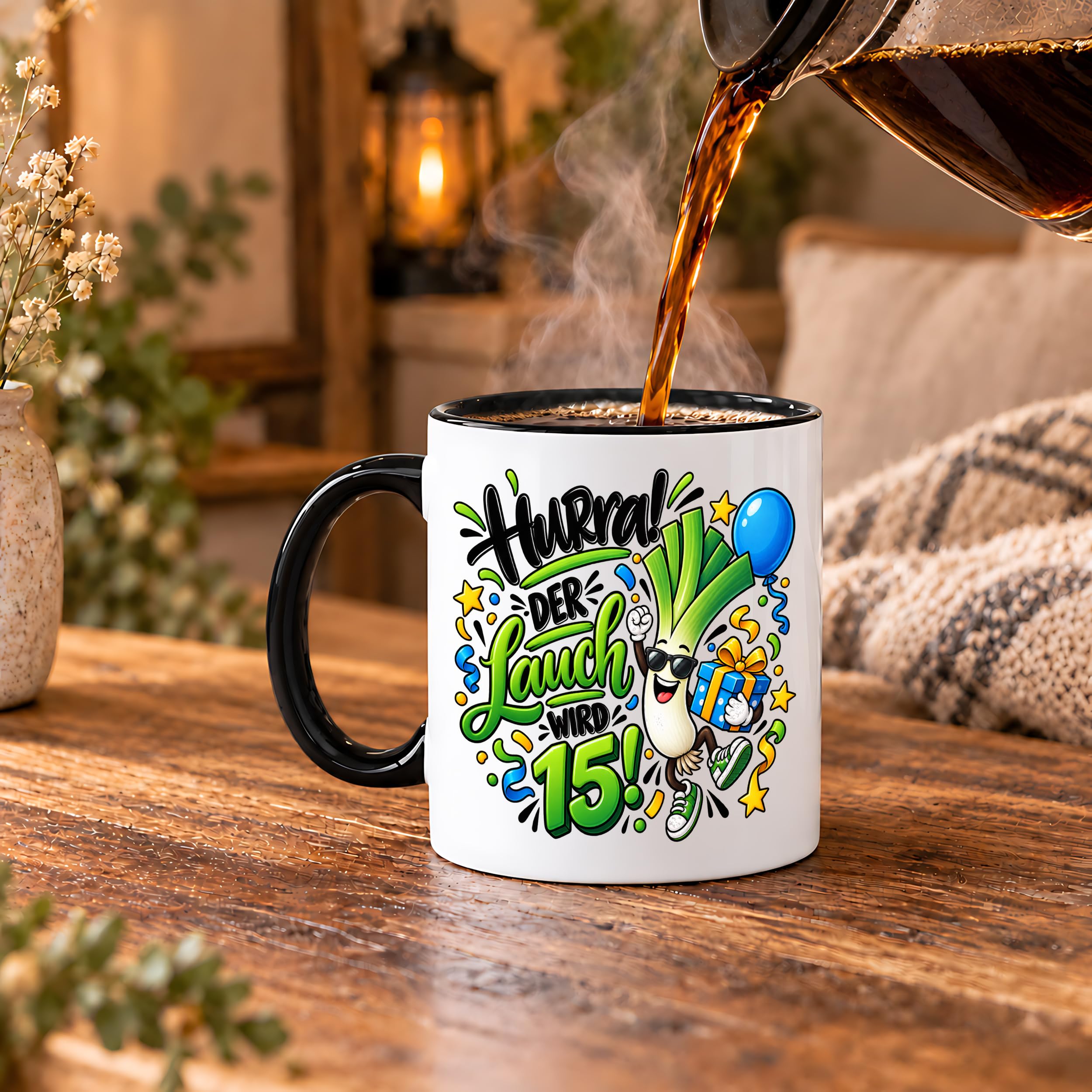 Herzbotschaft Tasse 15. Geburtstag Teetasse Geburtstagsgeschenk für Jungen