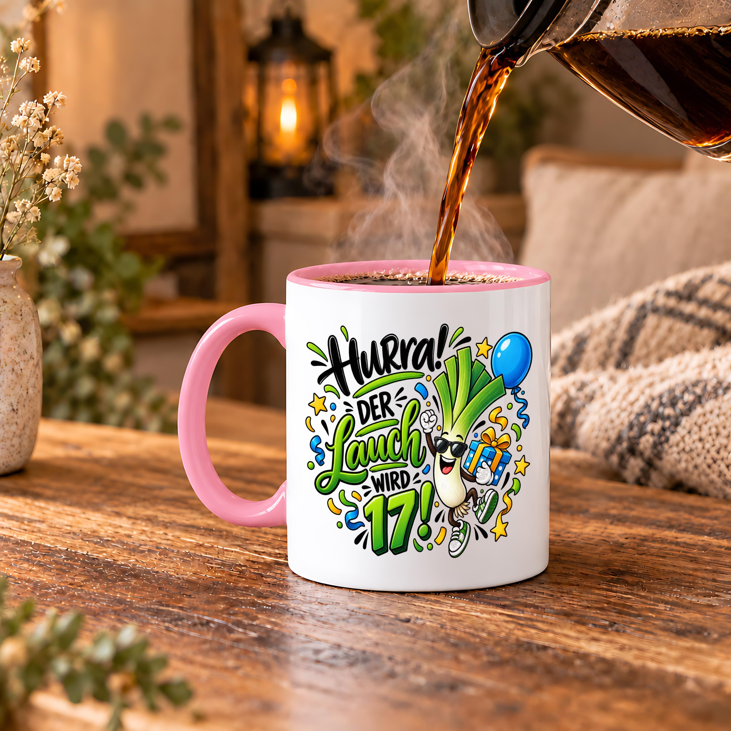 Herzbotschaft Tasse 17. Geburtstag – Kaffeetasse Geschenk für Jungen Mann
