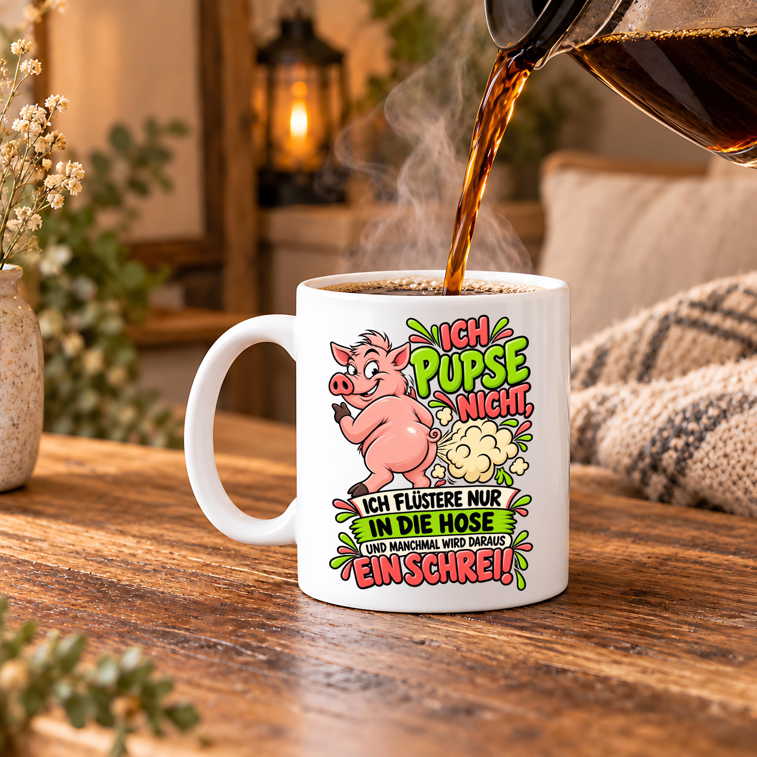 Herzbotschaft Tasse Ich pupse nicht Lustige Spruch Kaffeetasse Geschenk