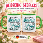 Herzbotschaft Tasse Danke Arzt Geschenk Kaffeetasse für Mediziner Praxis