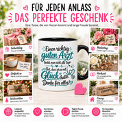 Herzbotschaft Tasse Kaffeetasse für Ärzte - Danke Geschenk für guten Arzt