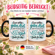 Herzbotschaft Tasse Danke Arzt Geschenk Kaffeetasse für Mediziner Praxis