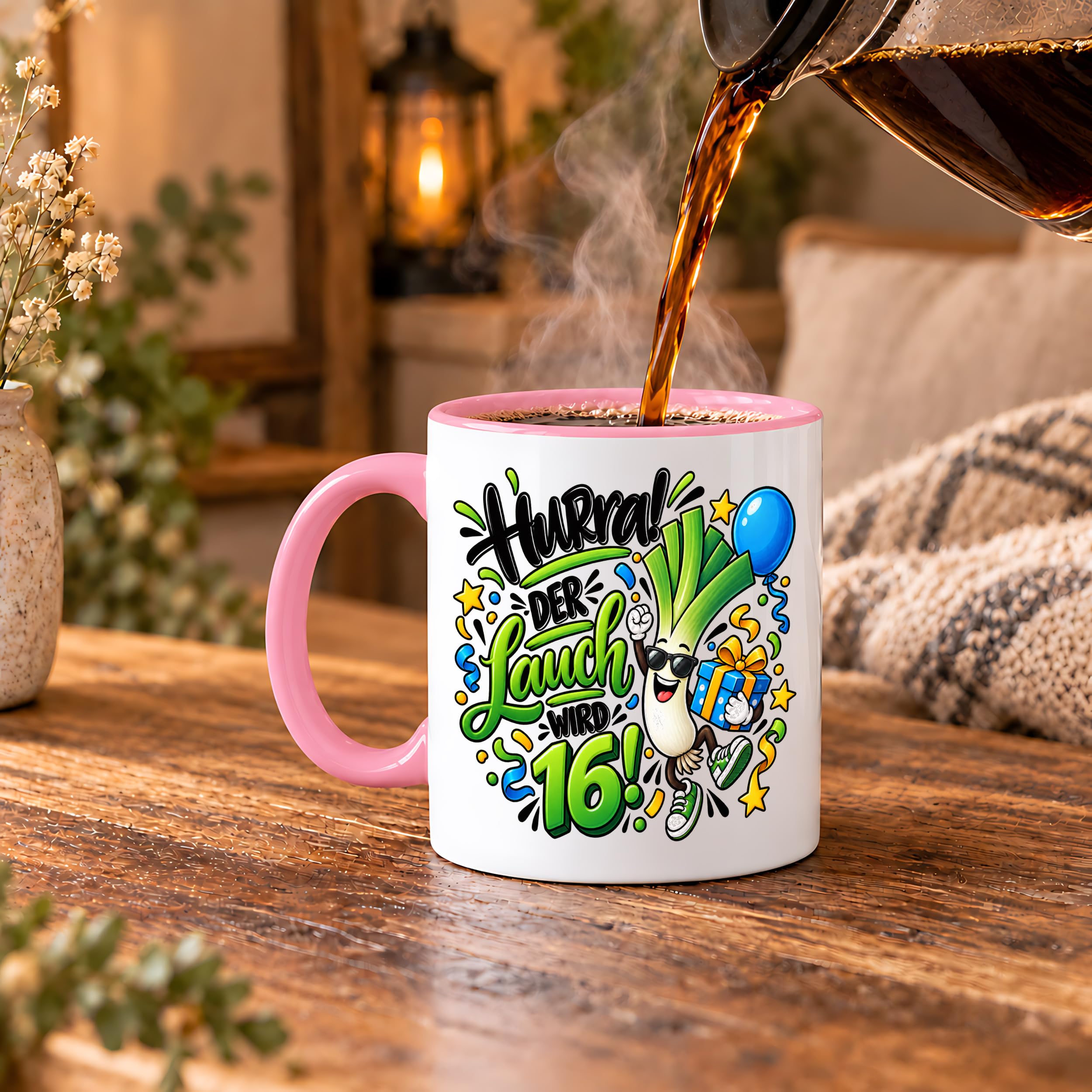 Herzbotschaft Tasse 16. Geburtstag – Kaffeetasse Geschenk für Jungen Mann
