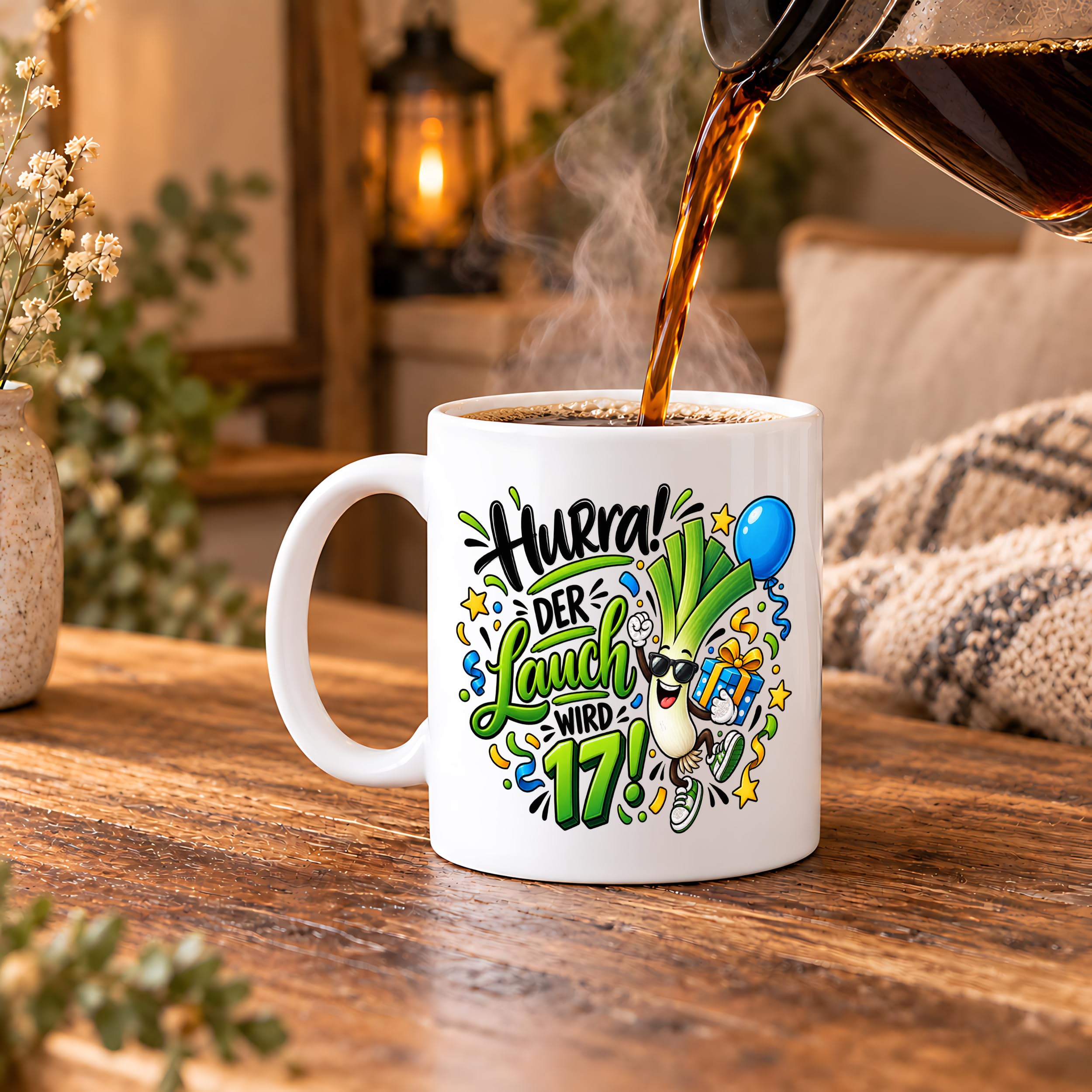 Herzbotschaft Tasse 17. Geburtstag – Kaffeetasse Geschenk für Jungen Mann