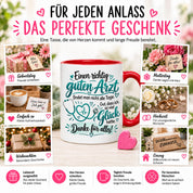 Herzbotschaft Tasse Danke Arzt Geschenk Kaffeetasse für Mediziner Praxis