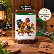 Herzbotschaft Tasse Talahuhn Hahn Lustige Kaffeetasse Tala Huhn Talahon