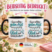 Herzbotschaft Tasse Kaffeetasse für Ärzte - Danke Geschenk für guten Arzt