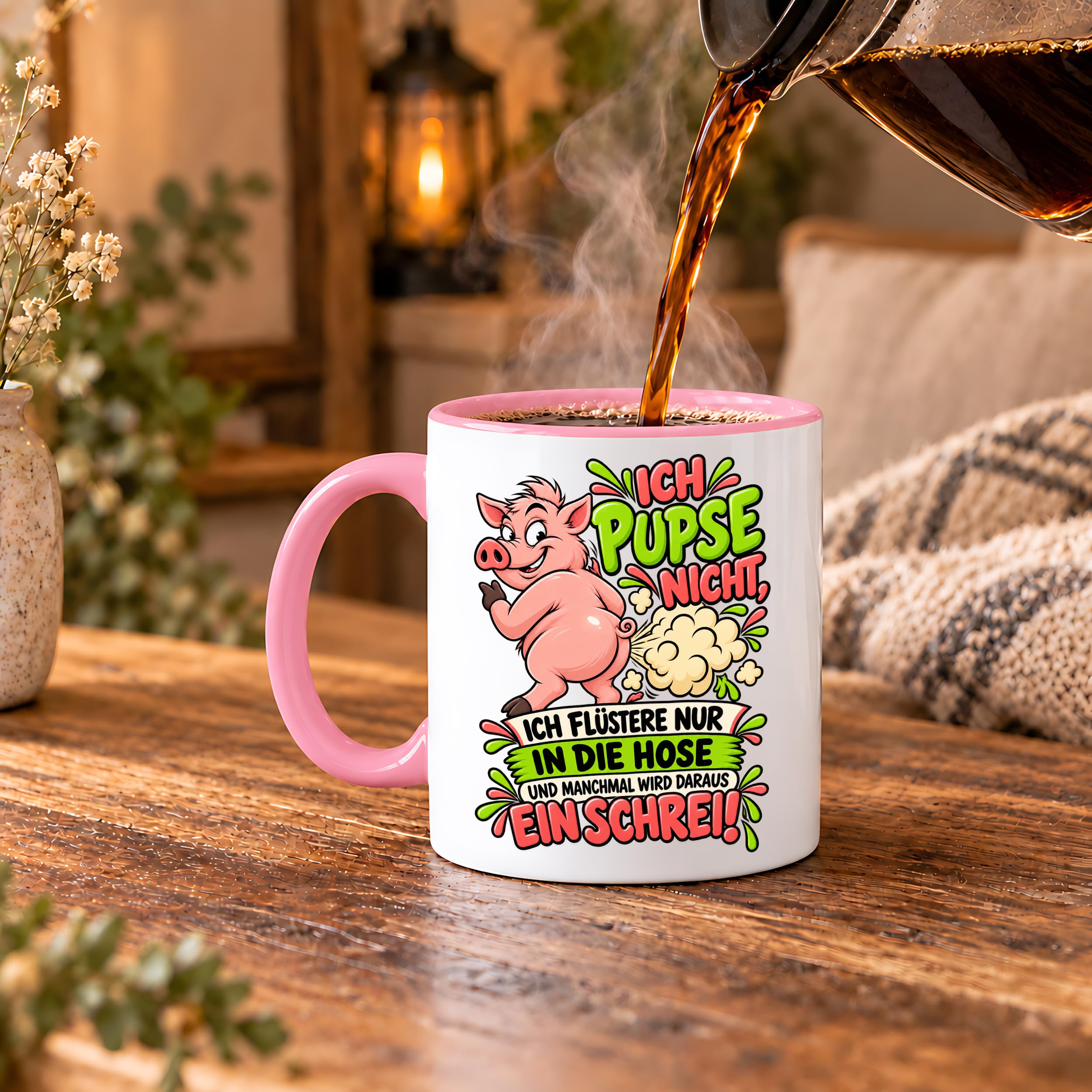 Herzbotschaft Tasse Ich pupse nicht Lustige Spruch Kaffeetasse Geschenk