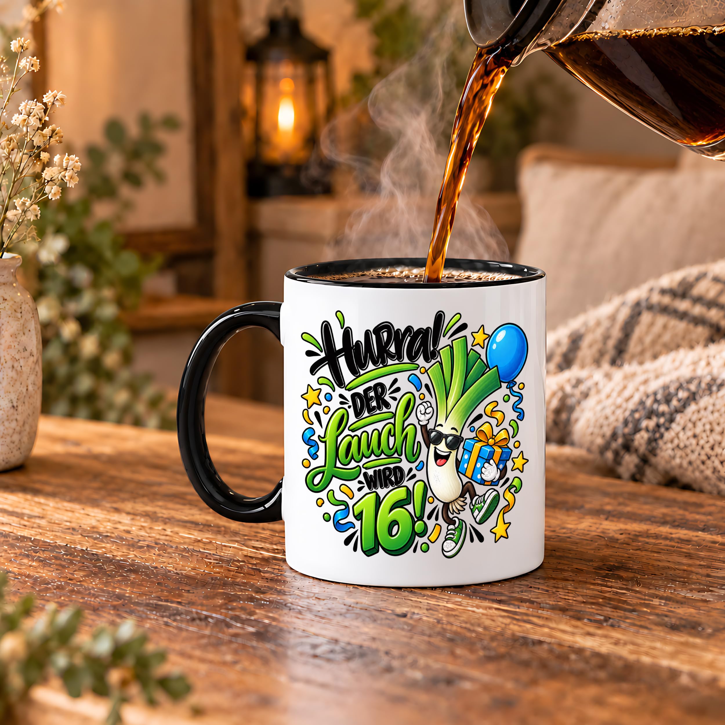 Herzbotschaft Tasse 16. Geburtstag – Kaffeetasse Geschenk für Jungen Mann