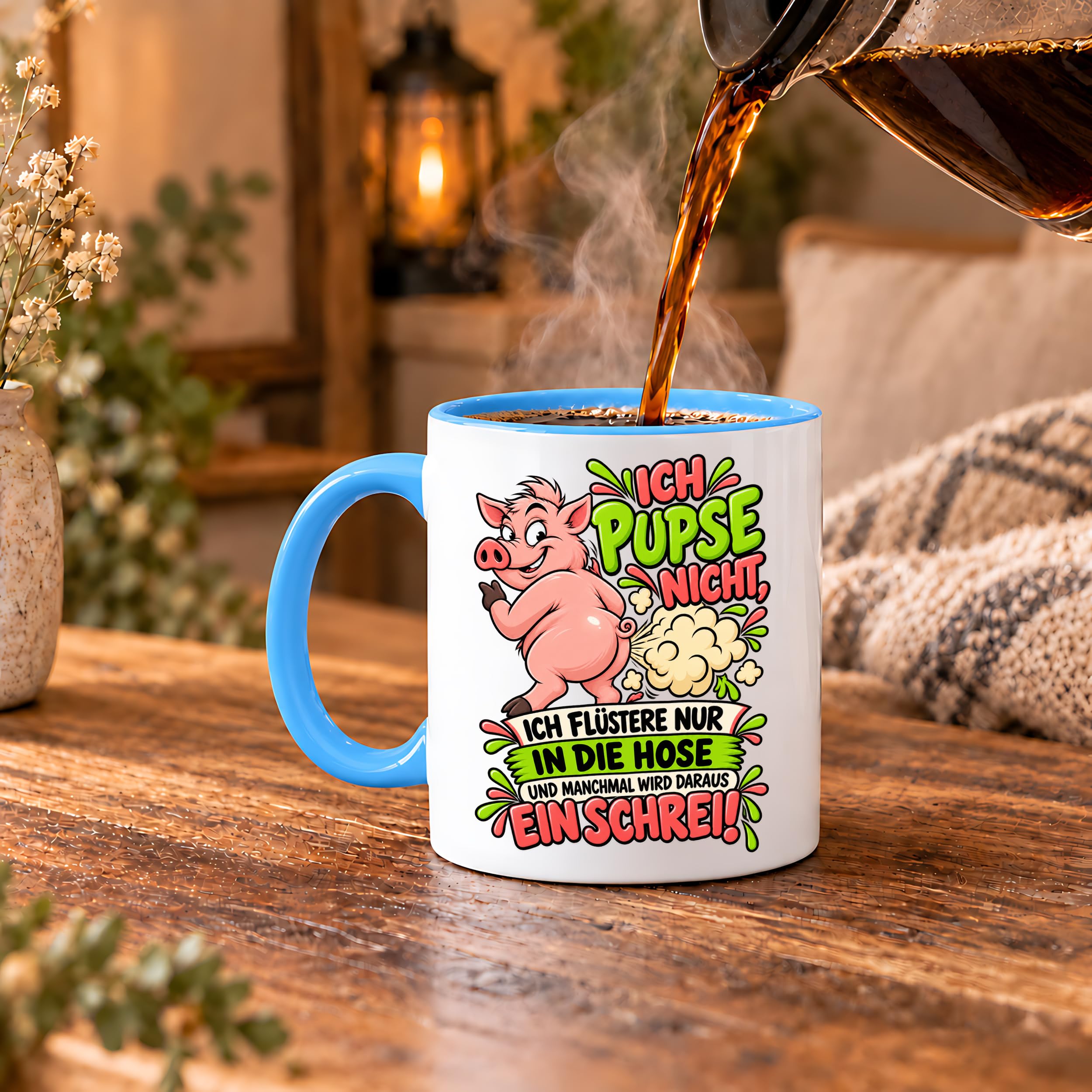 Herzbotschaft Tasse Ich pupse nicht Lustige Spruch Kaffeetasse Geschenk