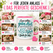 Herzbotschaft Tasse Danke Arzt Geschenk Kaffeetasse für Mediziner Praxis
