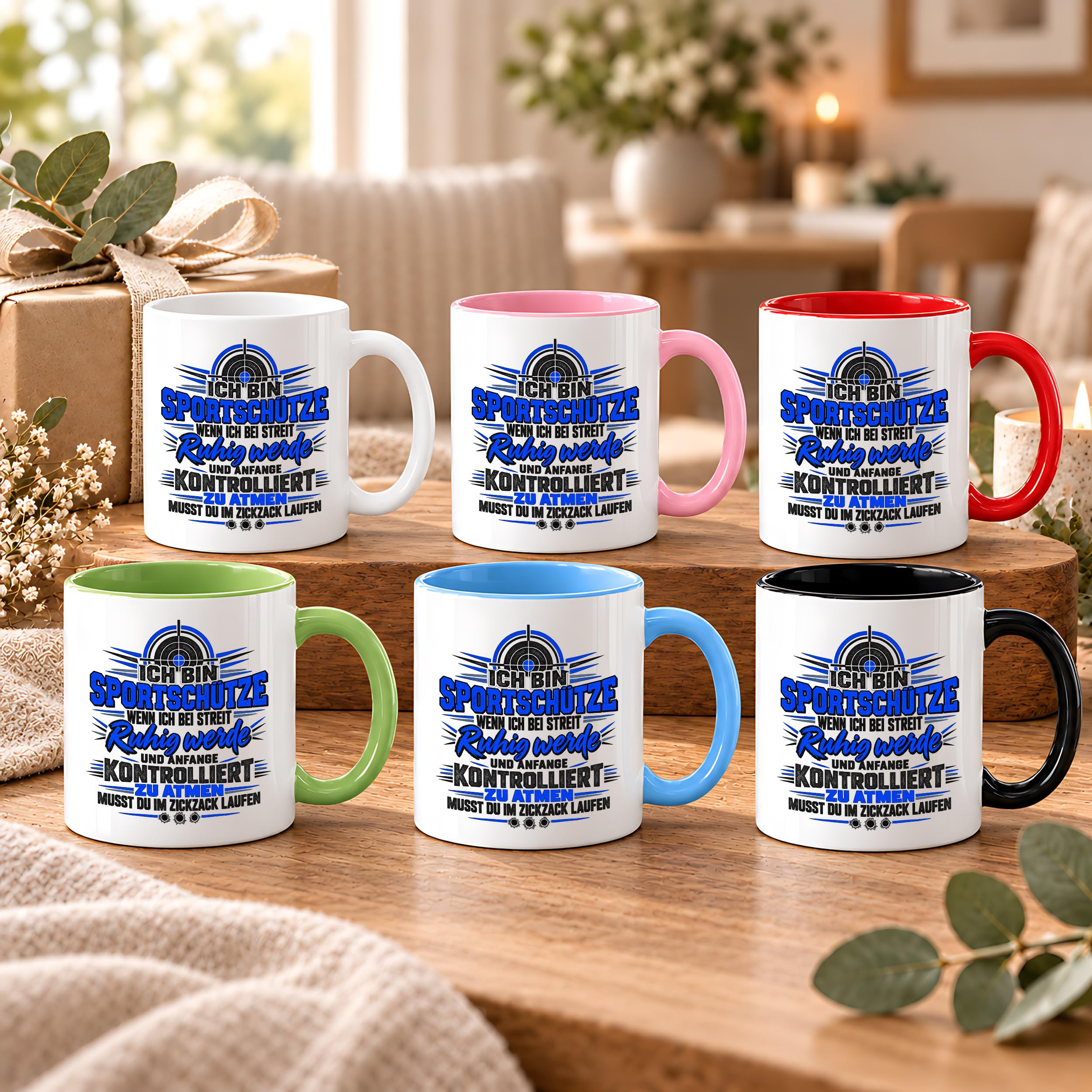Herzbotschaft Sportschütze Tasse Geschenk für Schützenverein Kaffeetasse