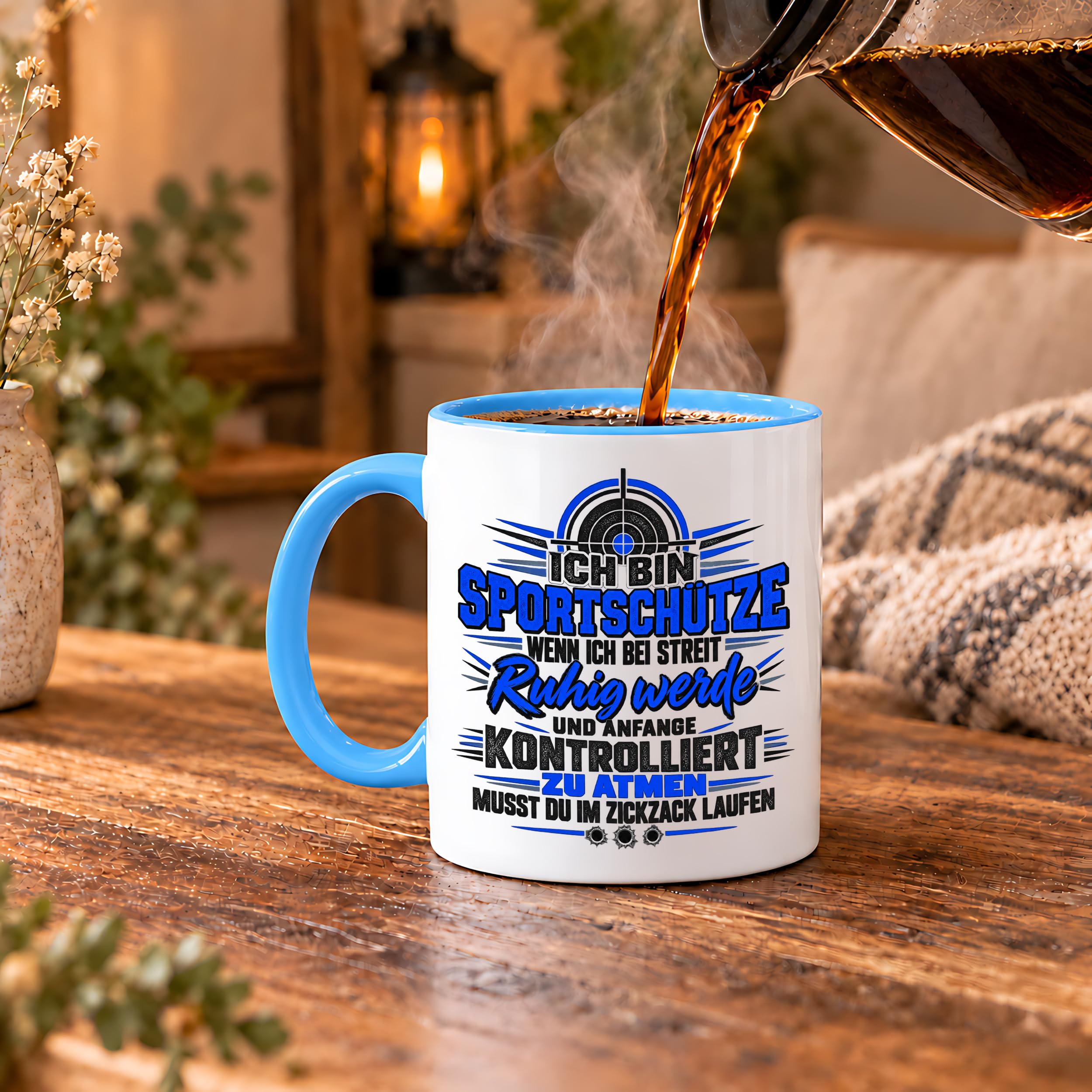 Herzbotschaft Sportschütze Tasse Geschenk für Schützenverein Kaffeetasse