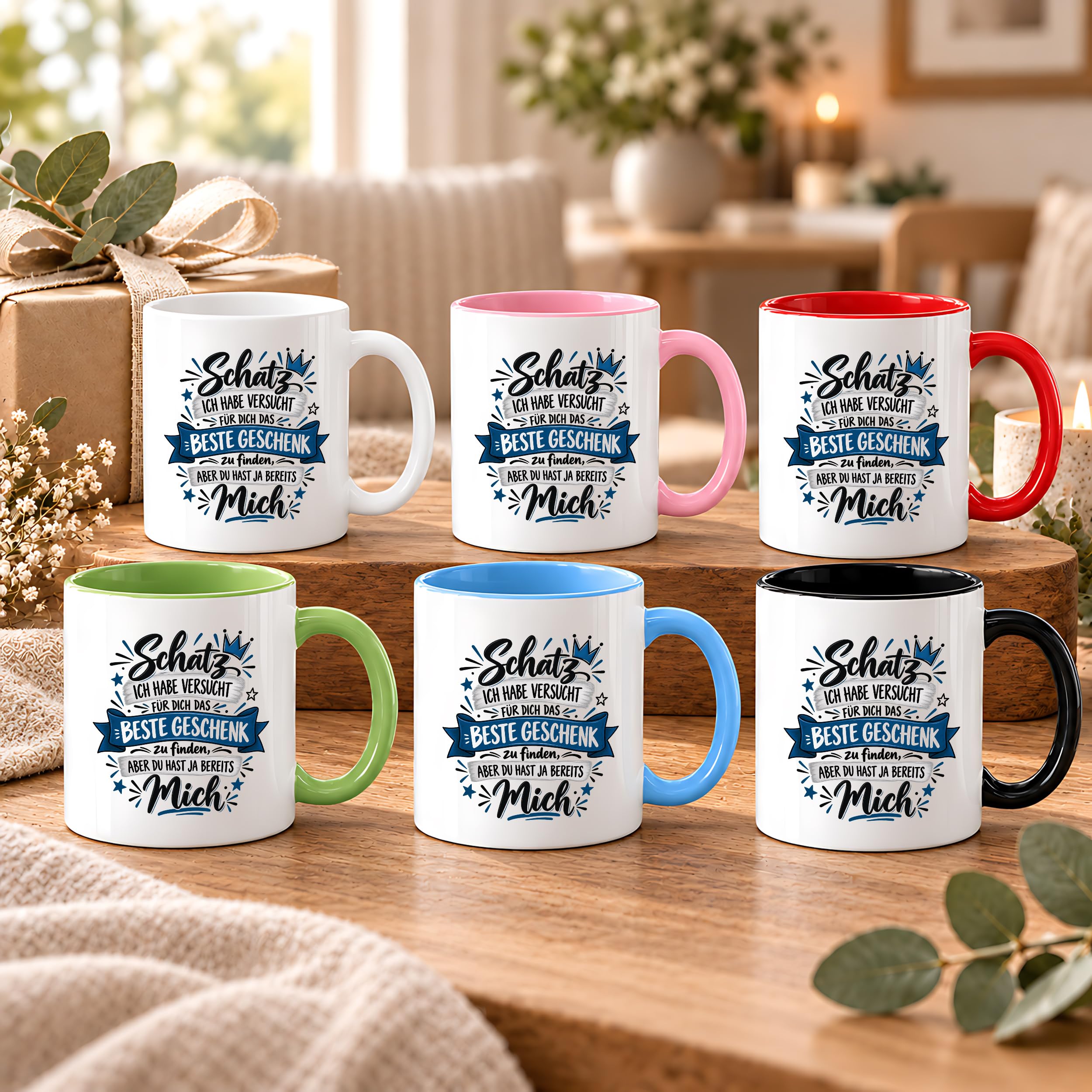 Herzbotschaft Tasse Geschenk Schatz Kaffeetasse für Freund Ehemann Teetasse