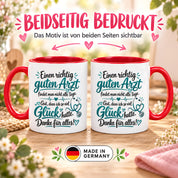 Herzbotschaft Tasse Kaffeetasse für Ärzte - Danke Geschenk für guten Arzt