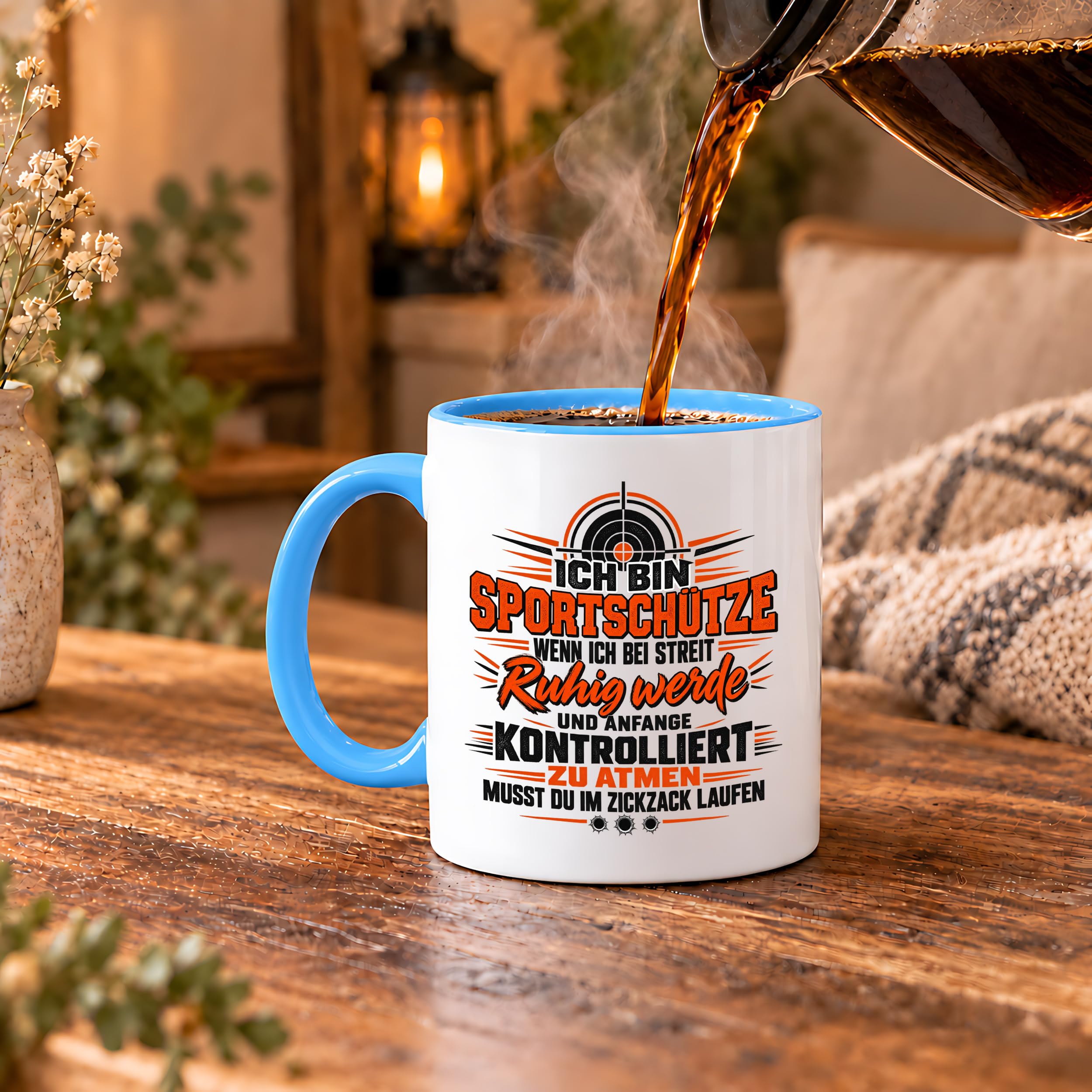Herzbotschaft Tasse Sportschütze Geschenk Kaffeetasse Schützenverein