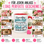 Herzbotschaft Tasse Kaffeetasse für Ärzte - Danke Geschenk für guten Arzt
