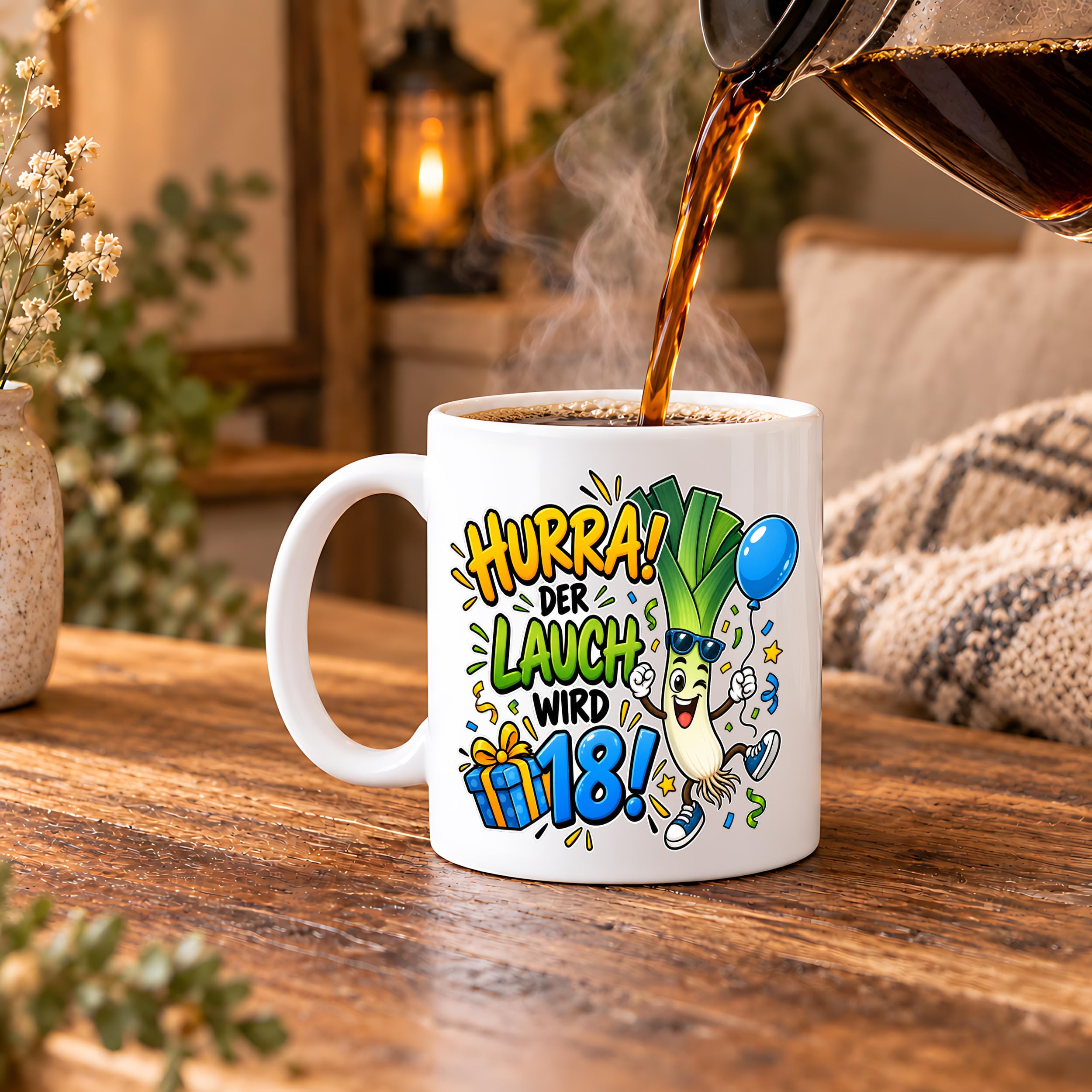 Herzbotschaft 18. Geburtstag Tasse Geburtstagsgeschenk für jungen Mann