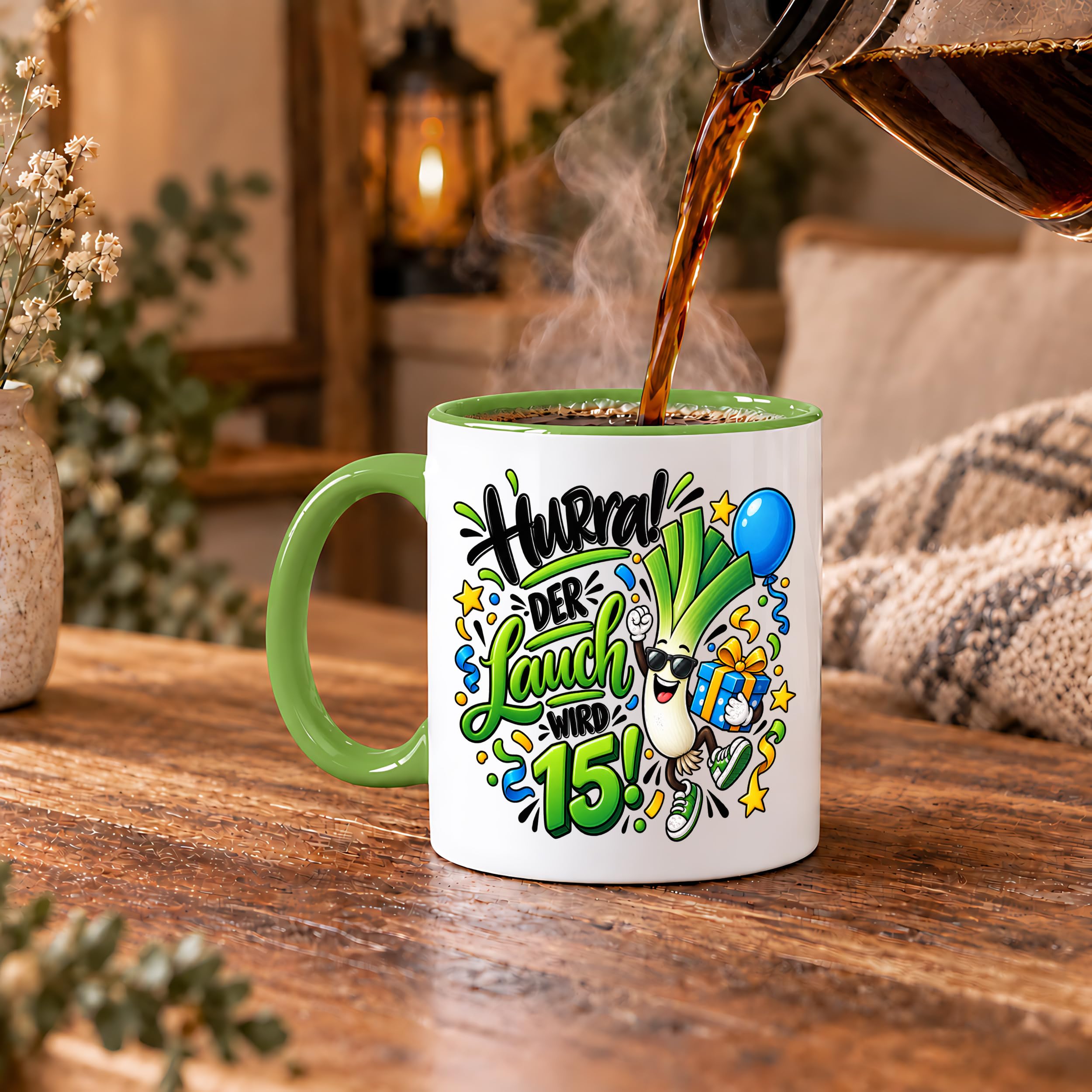 Herzbotschaft Tasse 15. Geburtstag Teetasse Geburtstagsgeschenk für Jungen