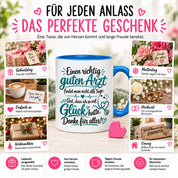 Herzbotschaft Tasse Kaffeetasse für Ärzte - Danke Geschenk für guten Arzt