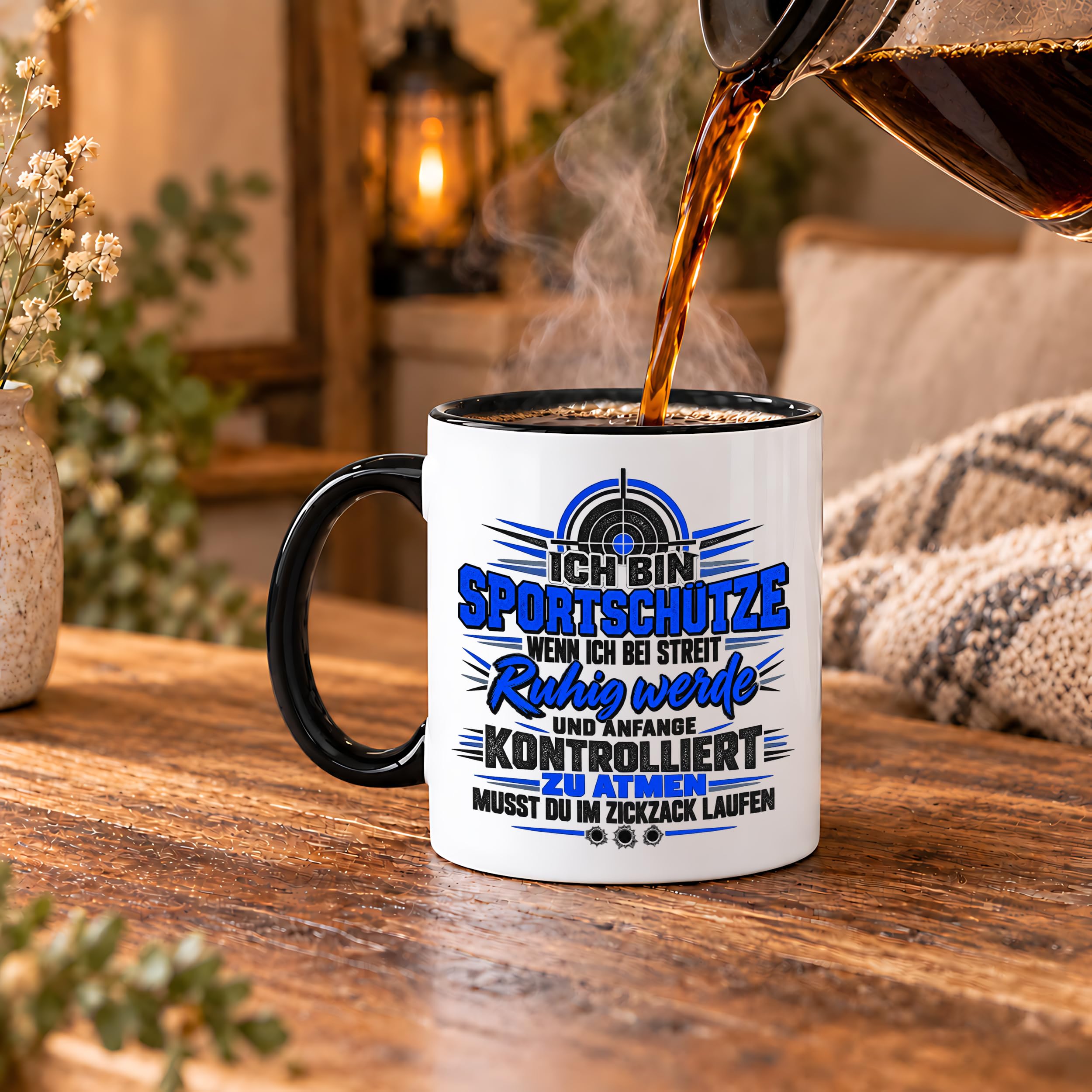 Herzbotschaft Sportschütze Tasse Geschenk für Schützenverein Kaffeetasse