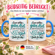 Herzbotschaft Tasse Danke Arzt Geschenk Kaffeetasse für Mediziner Praxis