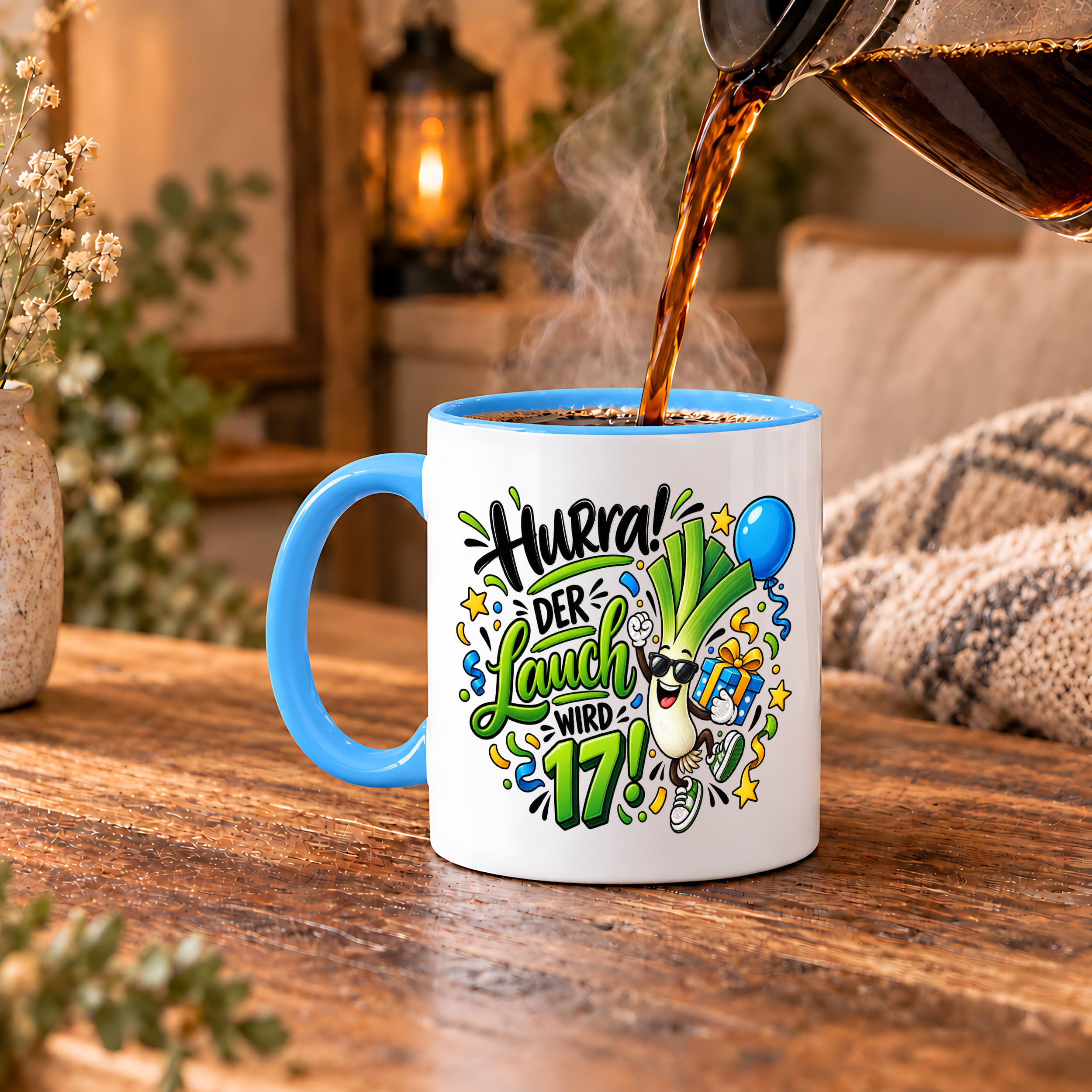 Herzbotschaft Tasse 17. Geburtstag – Kaffeetasse Geschenk für Jungen Mann
