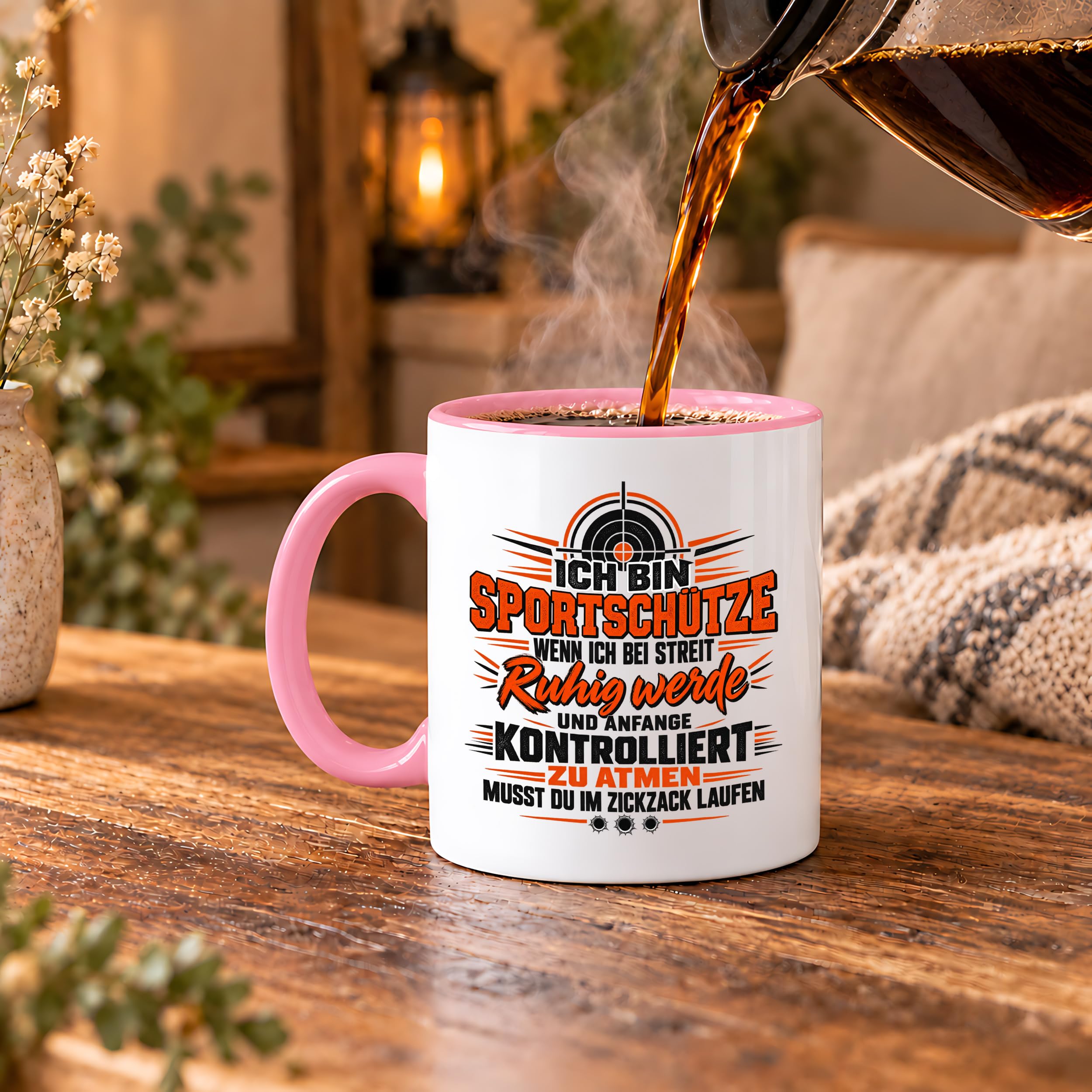 Herzbotschaft Tasse Sportschütze Geschenk Kaffeetasse Schützenverein