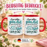 Herzbotschaft Tasse Danke Arzt Geschenk Kaffeetasse für Mediziner Praxis