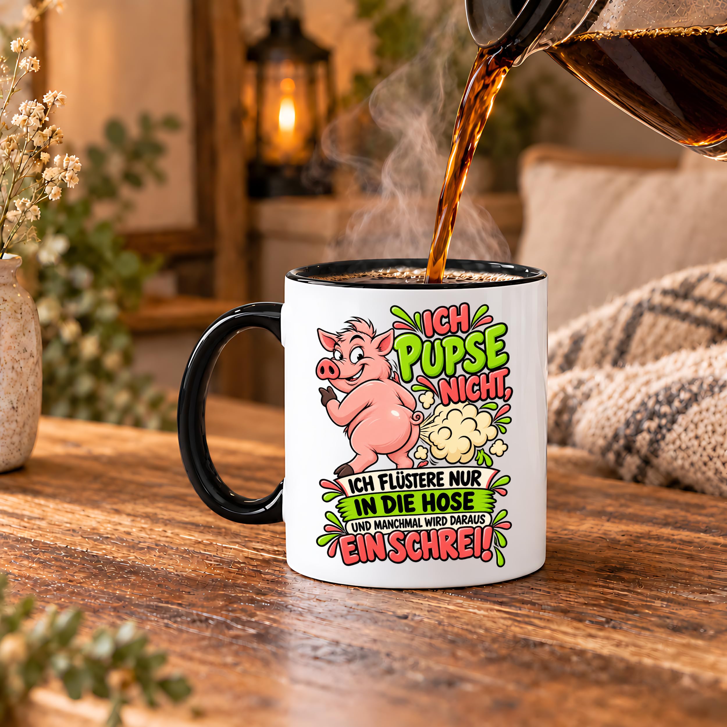 Herzbotschaft Tasse Ich pupse nicht Lustige Spruch Kaffeetasse Geschenk