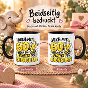 Herzbotschaft Tasse 60. Geburtstag Flottes Bienchen Geschenk für Frau