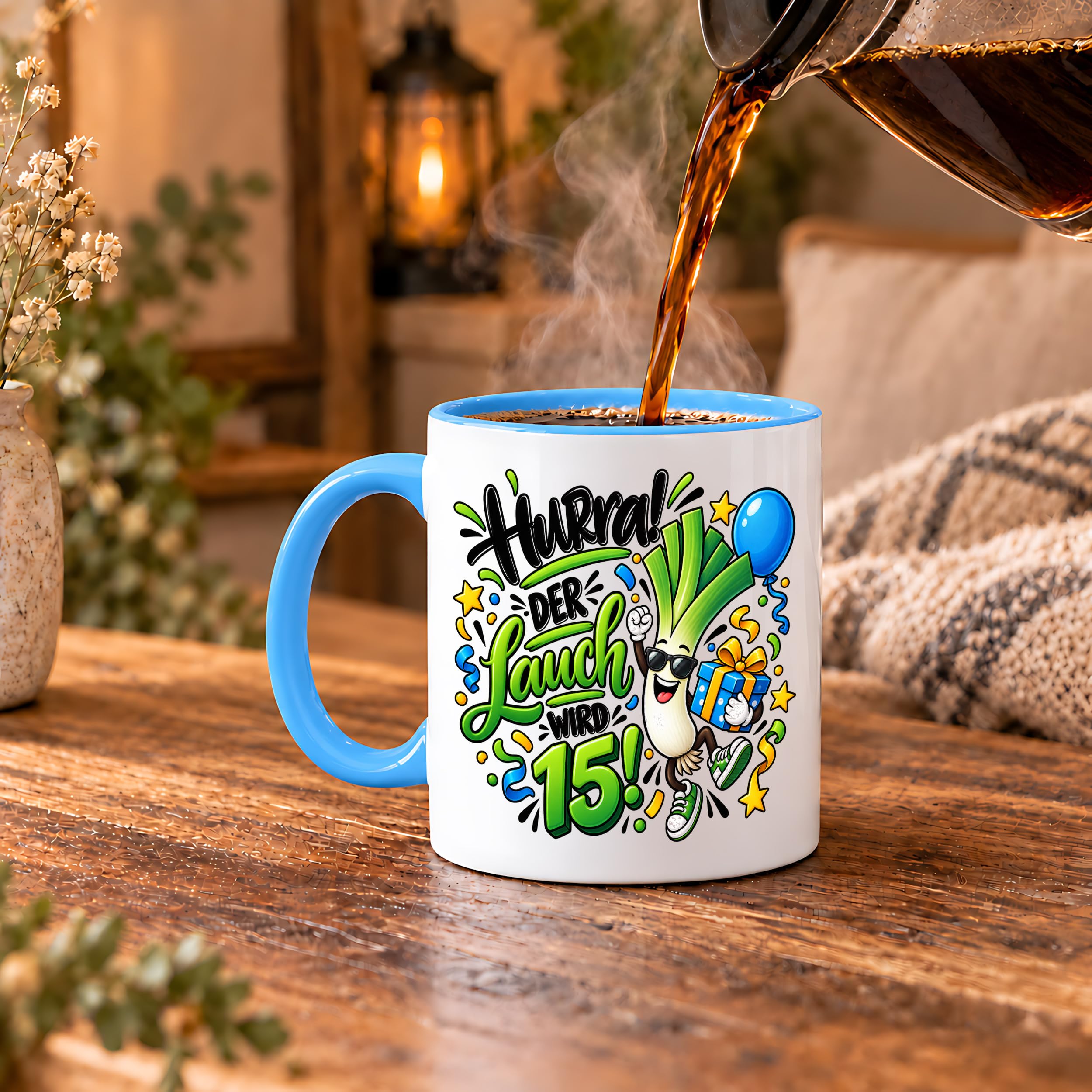 Herzbotschaft Tasse 15. Geburtstag Teetasse Geburtstagsgeschenk für Jungen