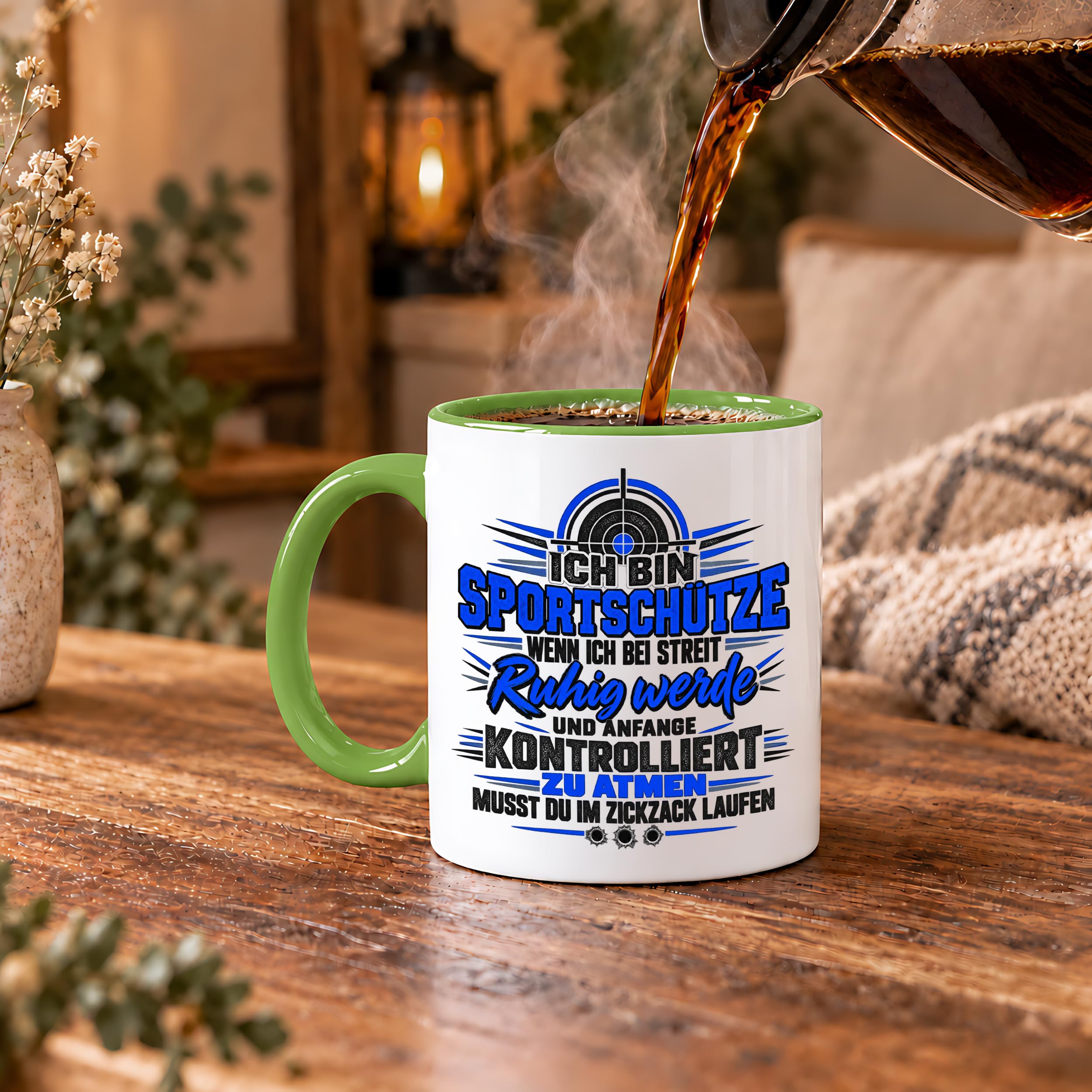 Herzbotschaft Sportschütze Tasse Geschenk für Schützenverein Kaffeetasse