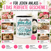 Herzbotschaft Tasse Danke Arzt Geschenk Kaffeetasse für Mediziner Praxis