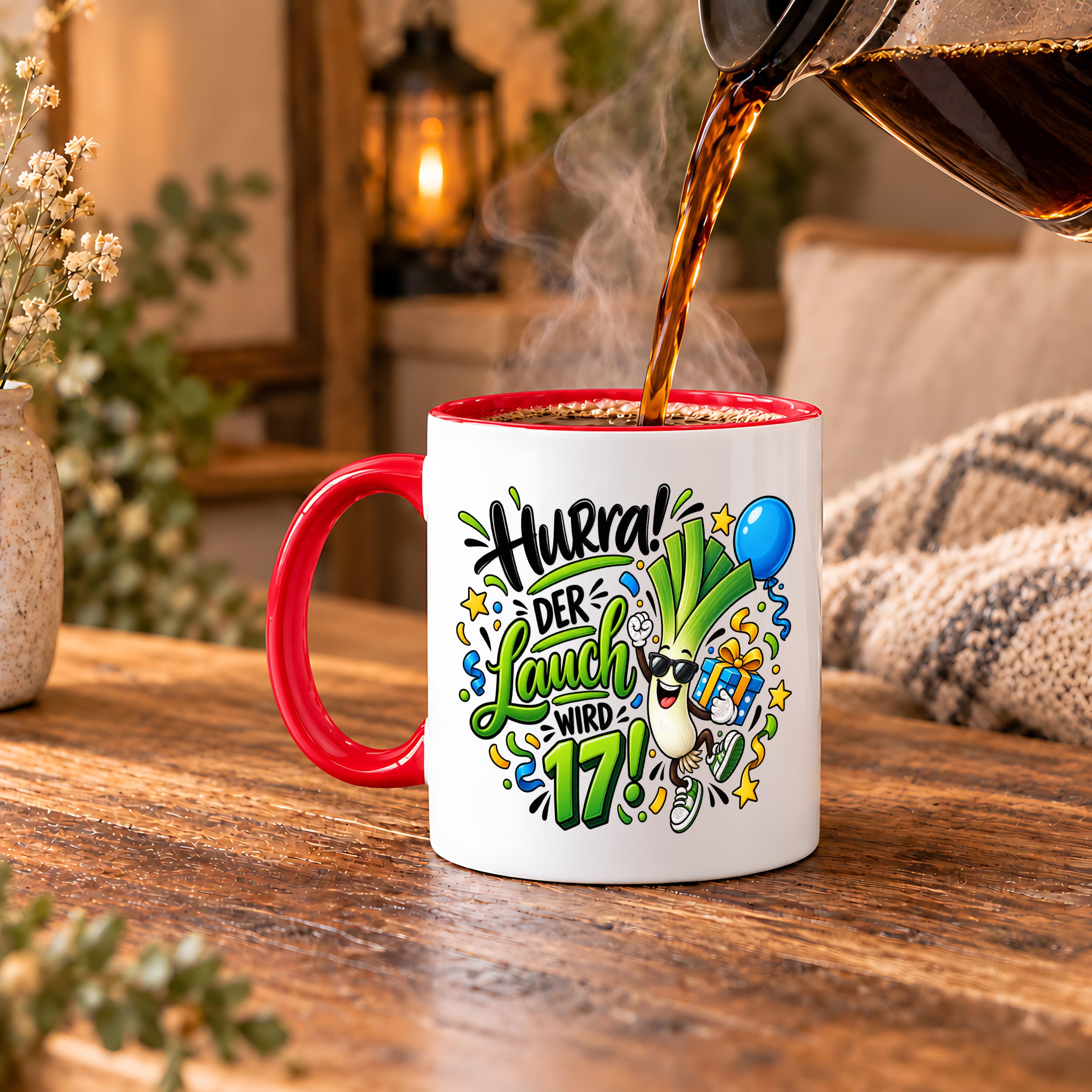 Herzbotschaft Tasse 17. Geburtstag – Kaffeetasse Geschenk für Jungen Mann