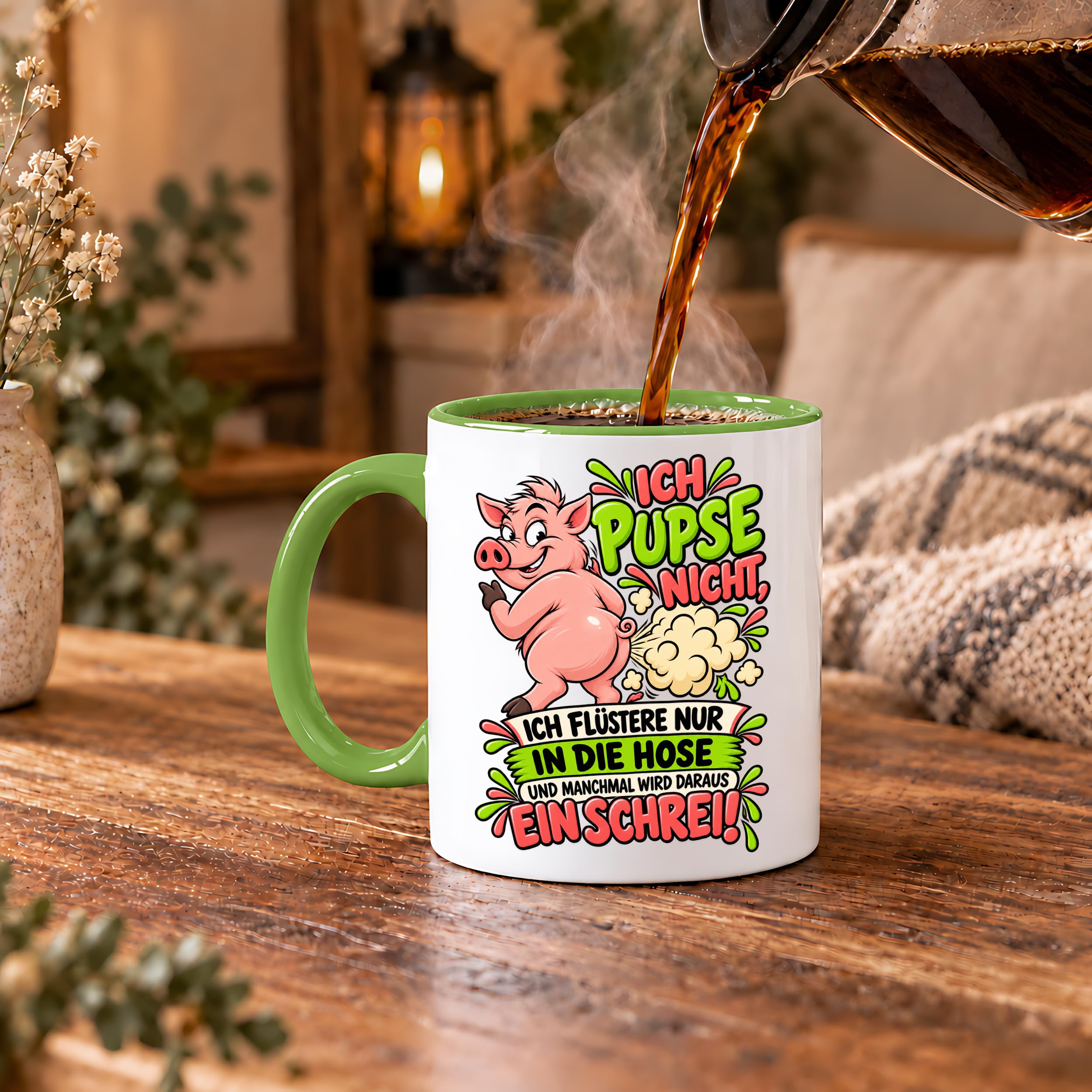 Herzbotschaft Tasse Ich pupse nicht Lustige Spruch Kaffeetasse Geschenk