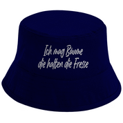 Bucket Hat mit Motiv | Ich mag Bäume die halten die Fresse | Mallorca Hut für Feiern und Partys Sommerhut