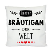 Kissen mit Motiv - Bester Bräutigam der Welt - Dekokissen mit Füllung | 40x40cm