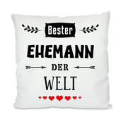 Kissen mit Motiv - Bester Ehemann der Welt - Dekokissen mit Füllung | 40x40cm