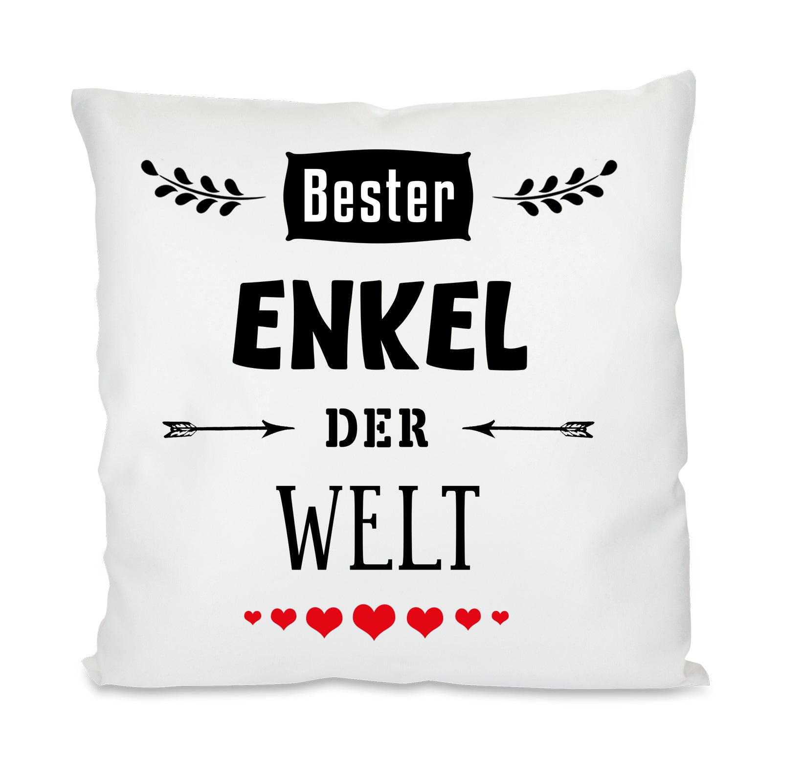 Kissen mit Motiv - Bester Enkel der Welt - Dekokissen mit Füllung | 40x40cm