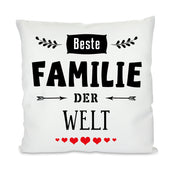 Kissen mit Motiv - Beste(r) der Welt - Familienbande - Dekokissen mit Füllung | 40x40cm