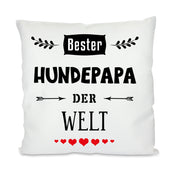 Kissen mit Motiv - Bester Hundepapa der Welt - Dekokissen mit Füllung | 40x40cm